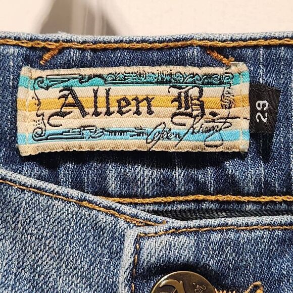 Allen B jeans bootcut amber bling pockets blue denim size 29 - Picture 7 of 9